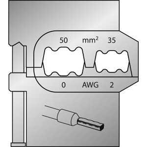 Pinza per Capicorda batteria e terminali cilindro aperto AWG 11-8